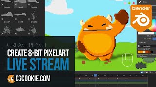 Create 8Bit Pixel Art  This week with Grease Pencil [upl. by Harolda]