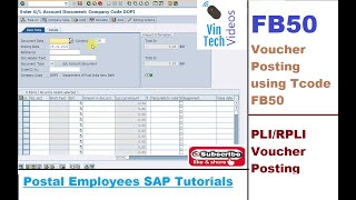 Voucher Posting using TCode FB50  PLIRPLI Voucher Posting  Vin Tech Videos [upl. by Assirem]