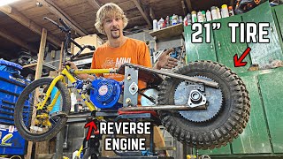 We Built a Motorized BIG TIRE Bicycle with a Reverse Engine [upl. by Zak]