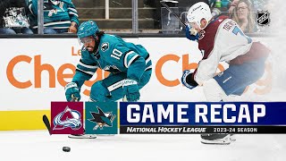 Avalanche  Sharks 1014  NHL Highlights 2023 [upl. by Fredra]