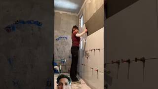 Tile installingof installing bathroom tiles diy woodworking tiles tools tileinstallation [upl. by Suoivatram]