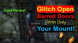 How To Train Your Mount To Open Barred Doors  NEW GLITCH  AC Valhalla [upl. by Dyane833]