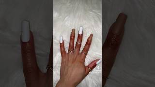 Let’s Try On My Medium Square Matte White amp Tan amp Red Bottoms w Clear Drip Press on Nails [upl. by Auahsoj150]