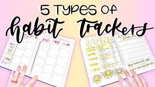 5 Types of Habit Trackers  Bullet Journal Ideas [upl. by Noy]