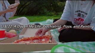 sub」 日記22 A Day in My Life Psychiatrist Pizza and Painting [upl. by Atikan]