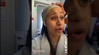 Cardi B shows The WORLD what she Looks LIKE WITHOUT Weave amp MakeUp [upl. by Afrikah419]