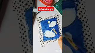 Blue water painting with watercolours 🦢 shorts art shortvideo satisfying [upl. by Kit]