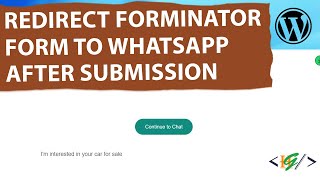 How to Redirect Forminator Form to WhatsApp After Form Submission in WordPress [upl. by Nord]