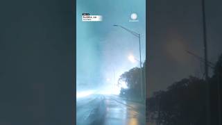 Tornado Crosses Road Causes Power Explosions [upl. by Anibla282]