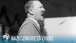 Nazi Congress in Nuremberg Germany 1936  British Pathé [upl. by Mini618]