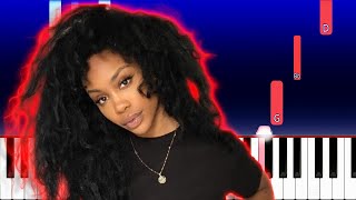 SZA  Shirt Piano Tutorial [upl. by Goody]