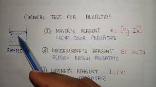 Chemical test for alkaloids  Alkaloids identification test  identification test for Alkaloids [upl. by Attenna705]