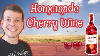 Making Home Made Cherry Wine  1 gal How To winemaking homebrew [upl. by Tirreg]