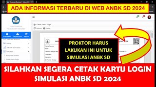 SEGERA CETAK KARTU LOGIN SIMULASI ANBK SD 2024 [upl. by Creight131]