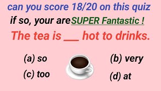 English Grammar Test ✍️if you pass this test can you score 20 [upl. by Jeremiah]