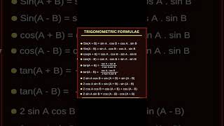 Trigonometry formulas trigonometry maths [upl. by Fabiolas406]