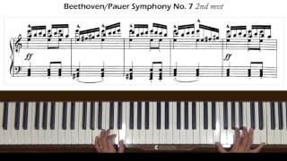 BeethovenPauer Symphony No 7 2nd mvt Piano Tutorial Part 2 [upl. by Naasah]