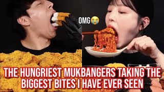 the HUNGRIEST mukbangers taking the BIGGEST bites ive ever seen [upl. by Carpio960]