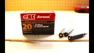 Ammo Review Russian Barnaul 223 62gr HP BT Steel cased [upl. by Nnairak281]