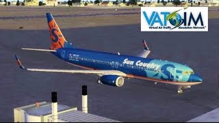 VATSIM Sun Country 737800 Departure with ATC  Harlingen TX FSX [upl. by Darees]