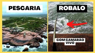 PESCARIA DE ROBALO COM CAMARAO VIVO NO COSTAO EM SANTA CATARINA [upl. by Silyhp118]