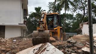 jcb 3dx demolishing old concrete buildings for starting construction of new building [upl. by Baniaz943]