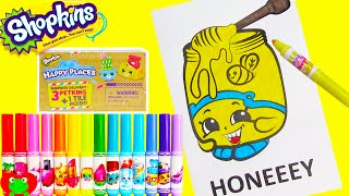 Shopkins Honeeey Coloring Page Lisa Frank Happy Places and More [upl. by Amuh827]