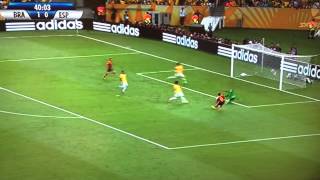 David Luiz Amazing Goal Line Clearance vs Spain  Confederations Cup Final 2013 [upl. by Nerat]