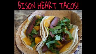 BISON HEART TACOS  Recipe video by Yazzie The Chef [upl. by Cari178]