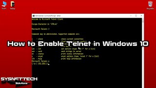 How To EnableInstall Telnet in Windows PC [upl. by Erick]