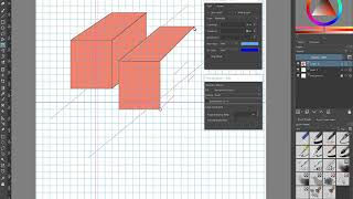 How to draw isometric oblique amp trimetric view grid in Krita for drawing and painting [upl. by Ophelia]