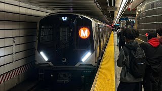 R211A M train entering 72nd Street2nd Avenuedeparting 86th Street2nd Avenue [upl. by Halik]