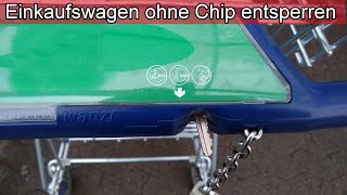 Einkaufwagen OHNE Münze  Chip entsperren – Lifehack Einkaufswagen Schloss mit Schlüssel öffnen [upl. by Babbette267]