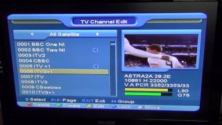 TV Star S3000 Satellite Receiver  Sort amp Delete Channels [upl. by Nylia716]