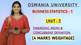 HARMONIC MEAN  CONCURRENT DEVIATION  4 MARKS PROBLEMATIC EXPLAINATION  shivanipallela [upl. by Christiansen]