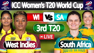 ICC Womens T20 World Cup  West Indies Women vs South Africa Women live cricket match today Score [upl. by Irrej]