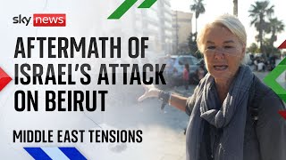 Skys Alex Crawford reports on the aftermath of Israels massive attack on Beirut [upl. by Mamie]