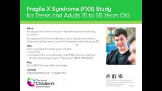 Medication for Individuals with Fragile X Syndrome [upl. by Alekahs]