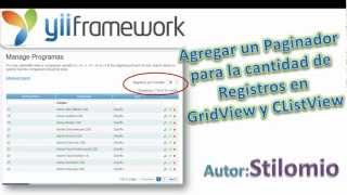 Yii Framework  PageSize GridView CListView Paginar Cantidad de registros por pantalla HD [upl. by Rab]