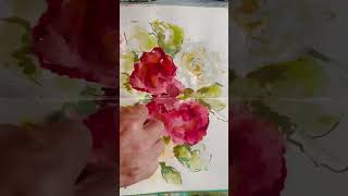 Notes form the garden in my sketchbook roses sketchbook floralart roses paintingflowers art [upl. by Suoicul]