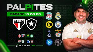 PALPITES DE FUTEBOL PARA HOJE 19 08 2023 SÃBADO  BILHETE PRONTO  Boleiros Tips [upl. by Spiers147]