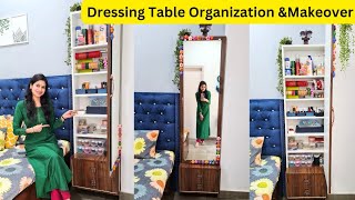 Dressing Table Organization amp MakeoverDressing Table Tour How to organize a small Dressing Table [upl. by Leaw]