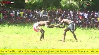 Lutte Traditionnelle Diola  Kaengha et Mlomp Kadjifolong entament une confrontation féroce [upl. by Llenehc399]