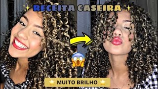 COMO DEIXAR O CABELO CACHEADO COM MUITO BRILHO hidratação caseira para recuperar os cachos [upl. by Avehsile]