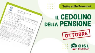 Cedolino pensione di ottobre 2024 le informazioni utili [upl. by Dweck592]