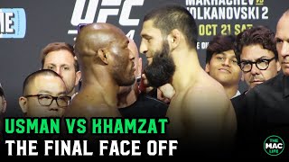 Kamaru Usman vs Khamzat Chimaev Intense Final Face Off  UFC 294 [upl. by Ecylahs]