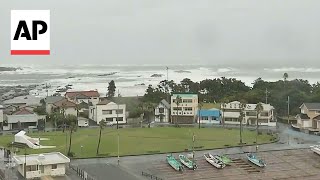 Warnings in Japan as Typhoon Ampil swerves nearby bringing rainstorms powerful winds [upl. by Armington760]