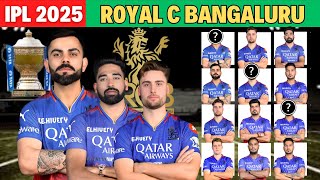 IPL 2025 Royal Challengers Bangaluru Final Squad  RCB Team Players List 2025  RCB Team Best Squad [upl. by Ritz]