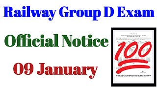 Railway Group D Exam  Official Notice  09th January 2024 [upl. by Garek]