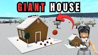 TURNING the mini GINGERBREAD HOUSE into a GIANT BLOXBURG HOUSE [upl. by Maltzman]